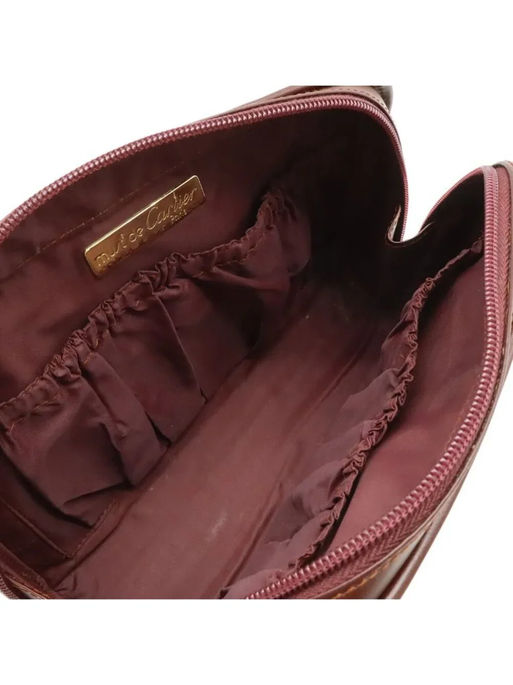 Cartier Must Line Clutch Leather Bordeaux Red Gold